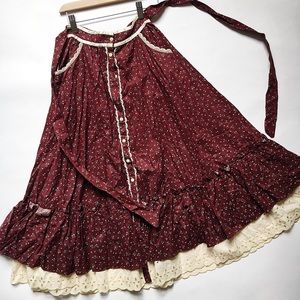 Gunnies Vintage Purple Floral Skirt With Pockets